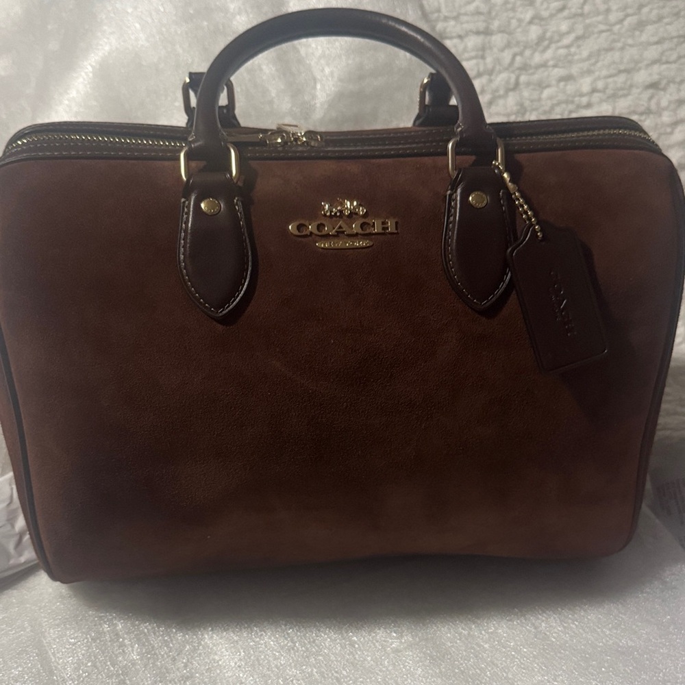 Rowan Large Satchel Bag in suede